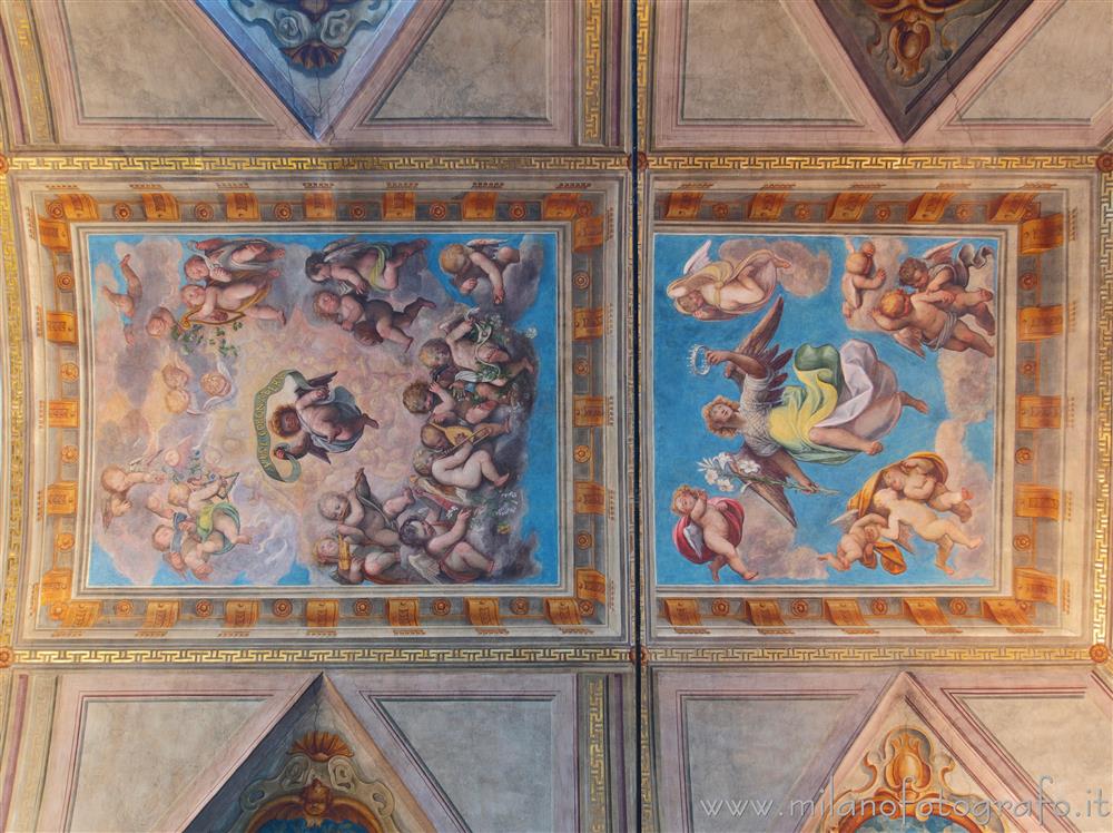 Milan (Italy) - Frescoes on the ceiling of the sacristy of the Church of Sant'Alessandro in Zebedia
